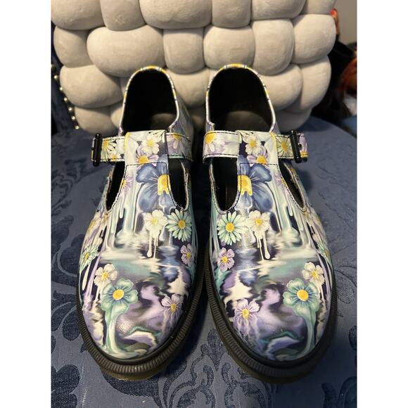 Dr Martens Polley Purple/Blue Slime Floral Mary Jane Size 9/EU 41 NWOT - Picture 4 of 5